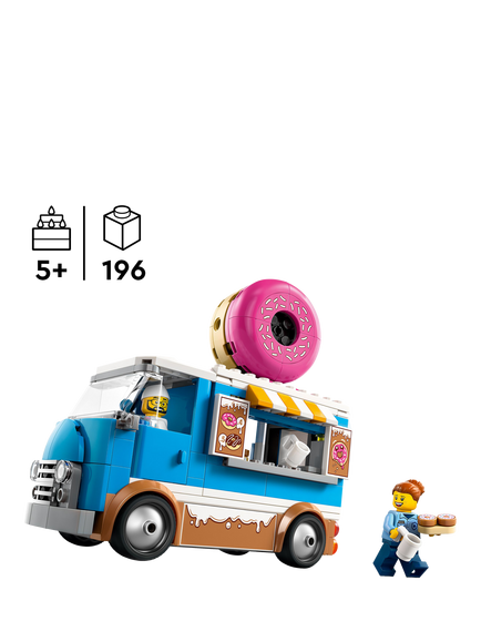 LEGO City Doughnut Truck Toy, Set with 2 Minifigures 60452 - view 2, Multi