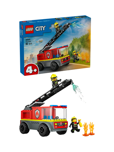 LEGO City Fire Engine with Ladder, Firefighter Toy 60463, Multi
