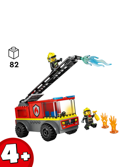 LEGO City Fire Engine with Ladder, Firefighter Toy 60463 - view 2, Multi