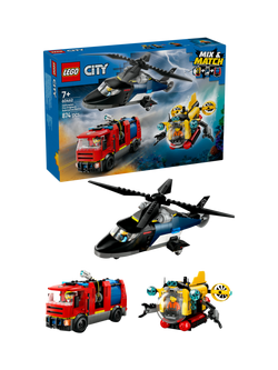 LEGO City Helicopter, Fire Engine & Submarine Remix 60462, Multi