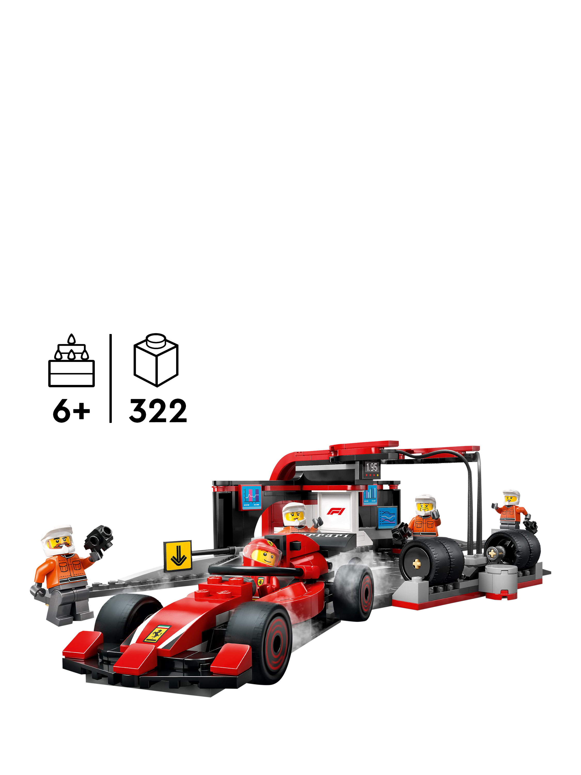 LEGO City F1 Pit Stop & Pit Crew with Ferrari Car Toy 60443