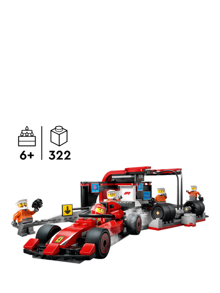 LEGO City F1 Pit Stop & Pit Crew with Ferrari Car Toy 60443 - view 2, Multi