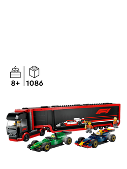 LEGO City F1 Truck with RB20 & AMR24 F1 Cars Playset 60445 - view 2, Multi