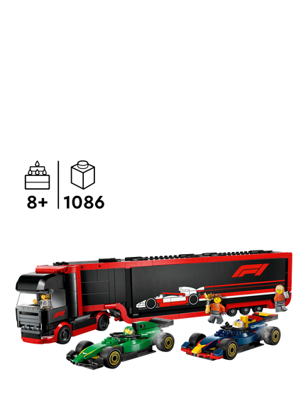LEGO City F1 Truck with RB20 & AMR24 F1 Cars Playset 60445 - view 2, Multi