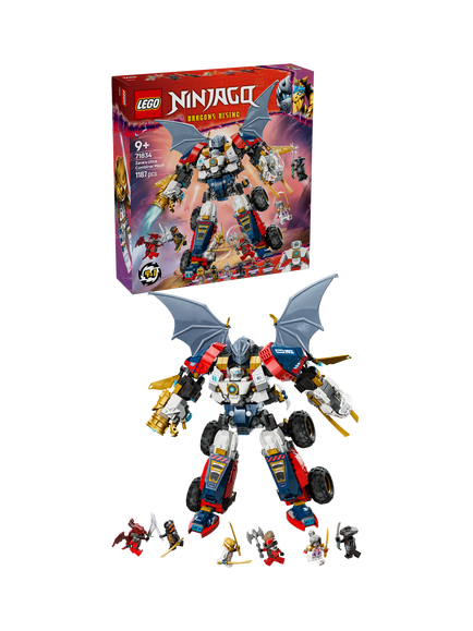 LEGO NINJAGO 71834 Dragons Rising Zane’s Ultra Combiner Mech Building Set, Multi