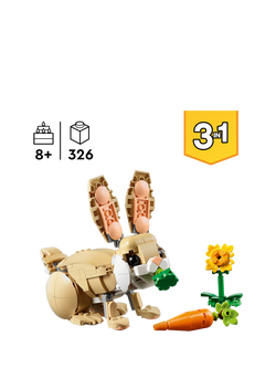 LEGO Creator 3in1 Cute Bunny Toy, Animal Figure Set 31162 - view 2, Multi