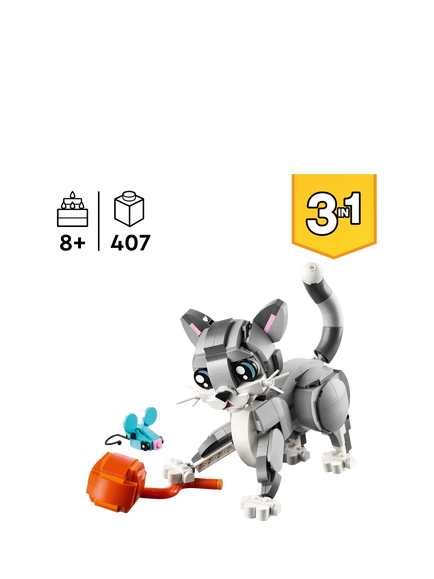 LEGO Creator 3in1 Playful Cat Figure, Toy Animal Set 31163 - view 2, Multi