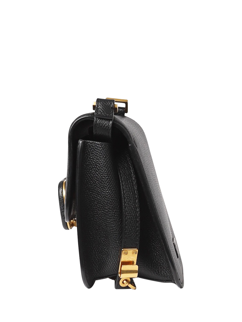 Product image 3 of 10, which shows Pre-loved Valentino VSling Leather Shoulder Bag, Black