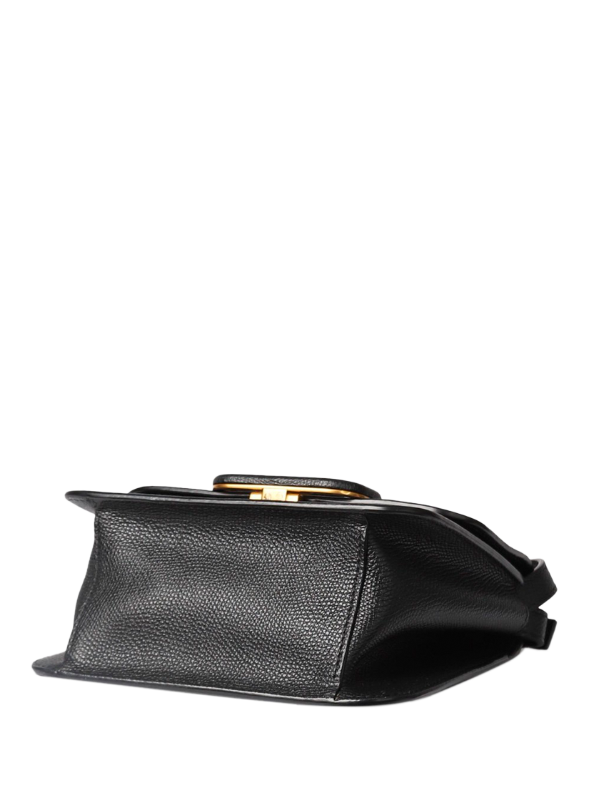 Product image 5 of 10, which shows Pre-loved Valentino VSling Leather Shoulder Bag, Black