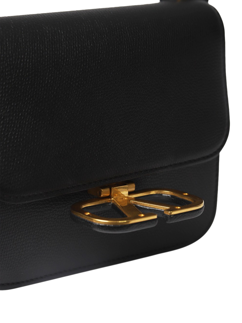 Product image 6 of 10, which shows Pre-loved Valentino VSling Leather Shoulder Bag, Black