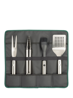Joseph Joseph GrillOut BBQ Utensils with Retractable Heads & Storage Case Set, 4 Piece - view 2, Stainless Steel