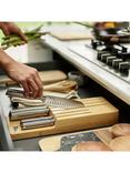 Joseph Joseph Elevate Kitchen Drawer Filled Bamboo Knife Store with 5 Knives