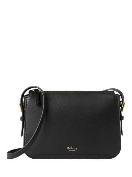 Mulberry Clovelly Micro Classic Grain Leather Pouch, Black