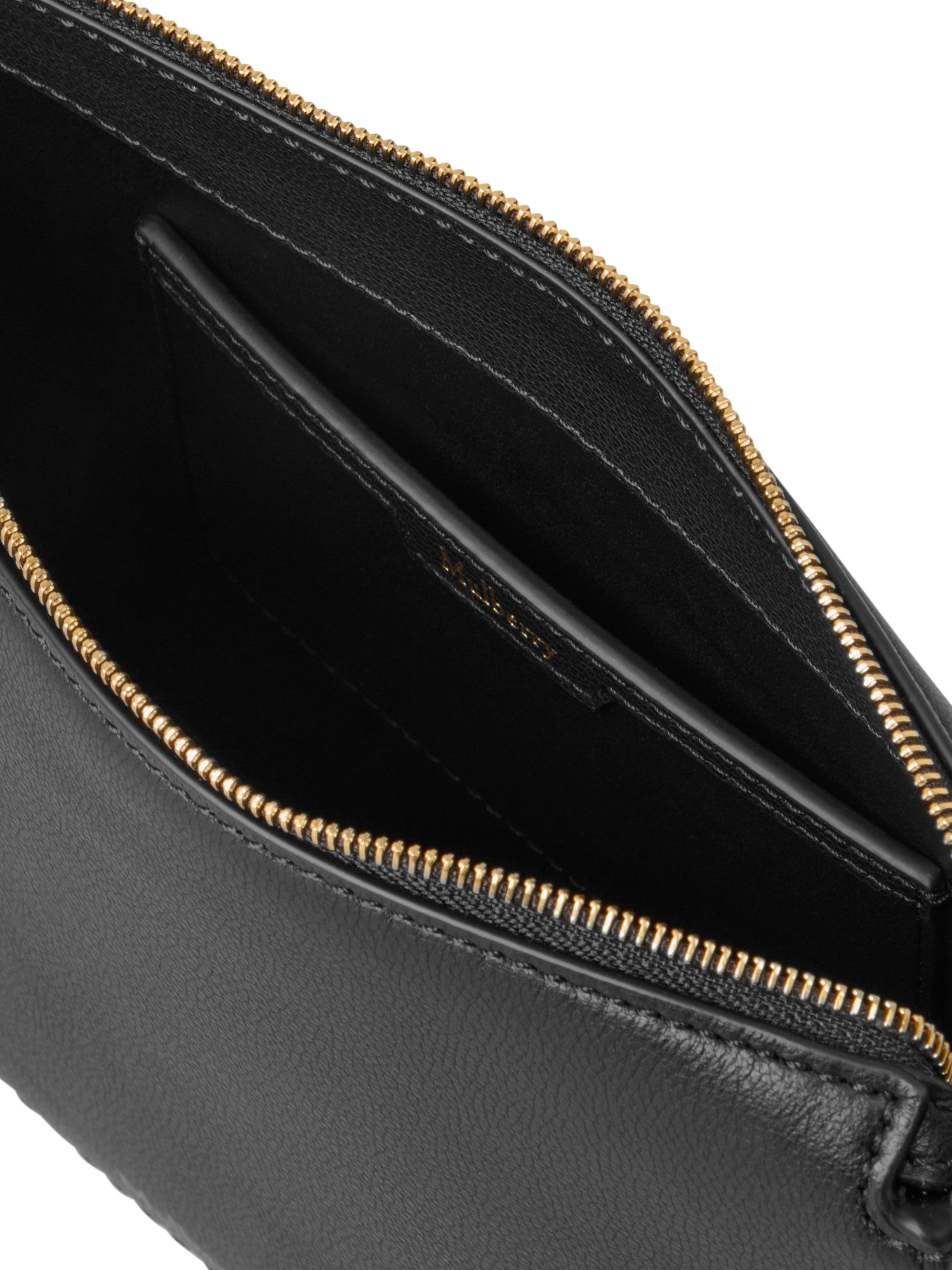 Product image 5 of 5, which shows Mulberry Clovelly Micro Classic Grain Leather Pouch, Black