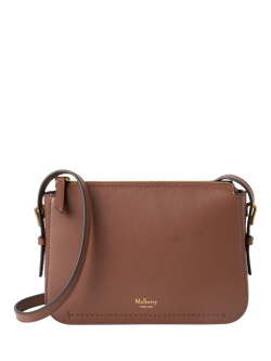 Mulberry Clovelly Micro Classic Grain Leather Pouch, Bright Oak