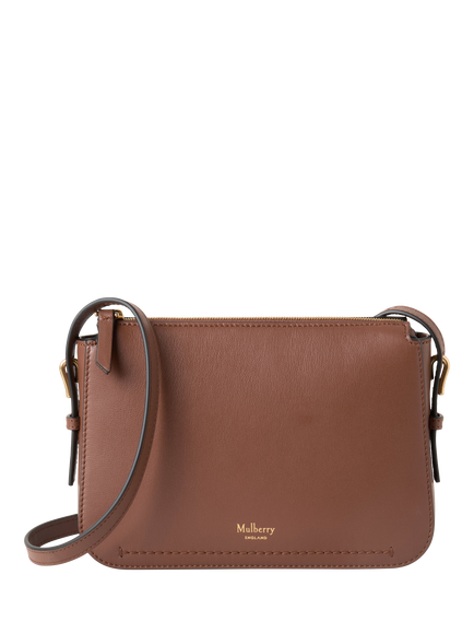 Mulberry Clovelly Micro Classic Grain Leather Pouch, Bright Oak
