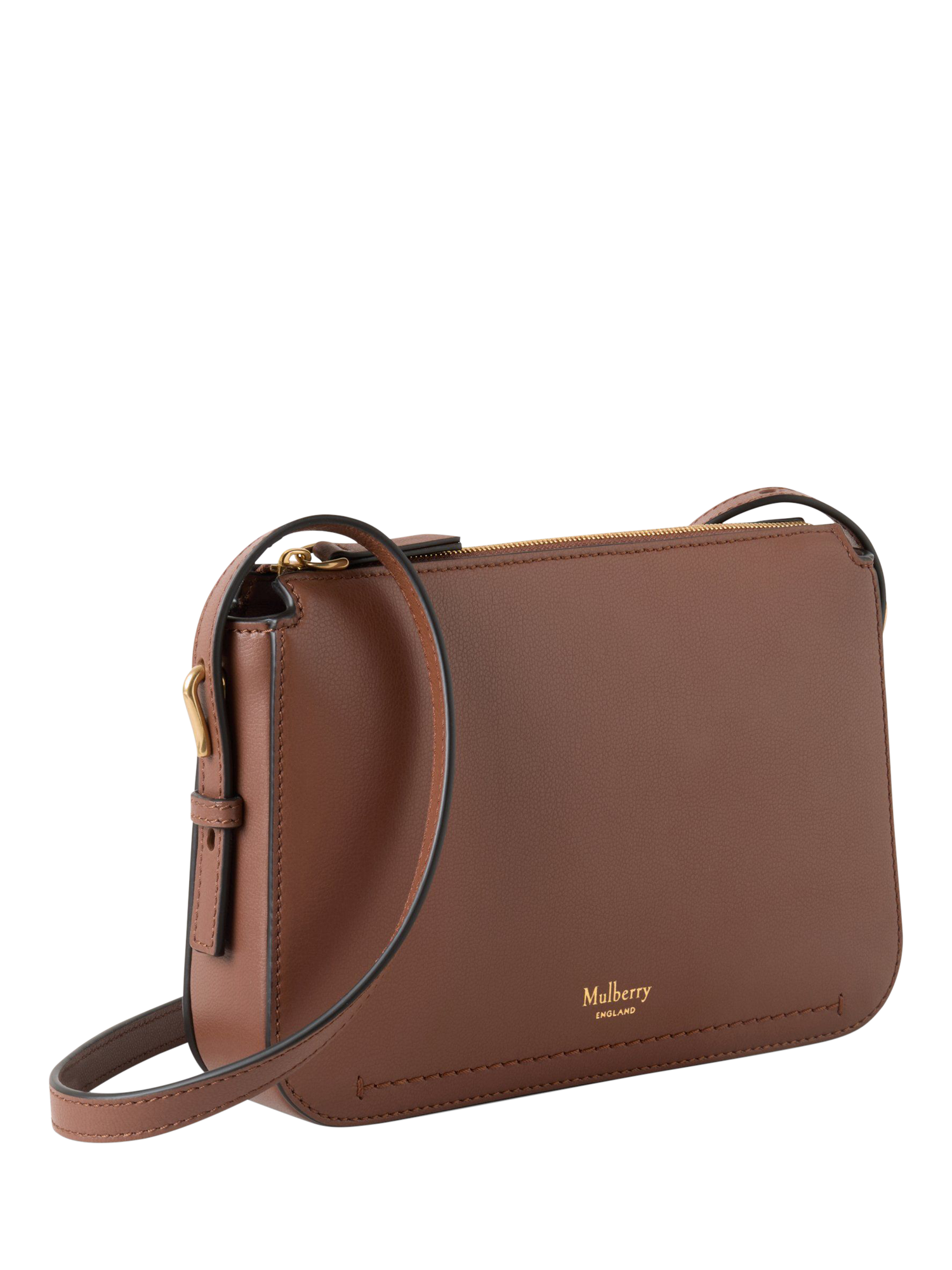 Product image 4 of 6, which shows Mulberry Clovelly Micro Classic Grain Leather Pouch, Bright Oak