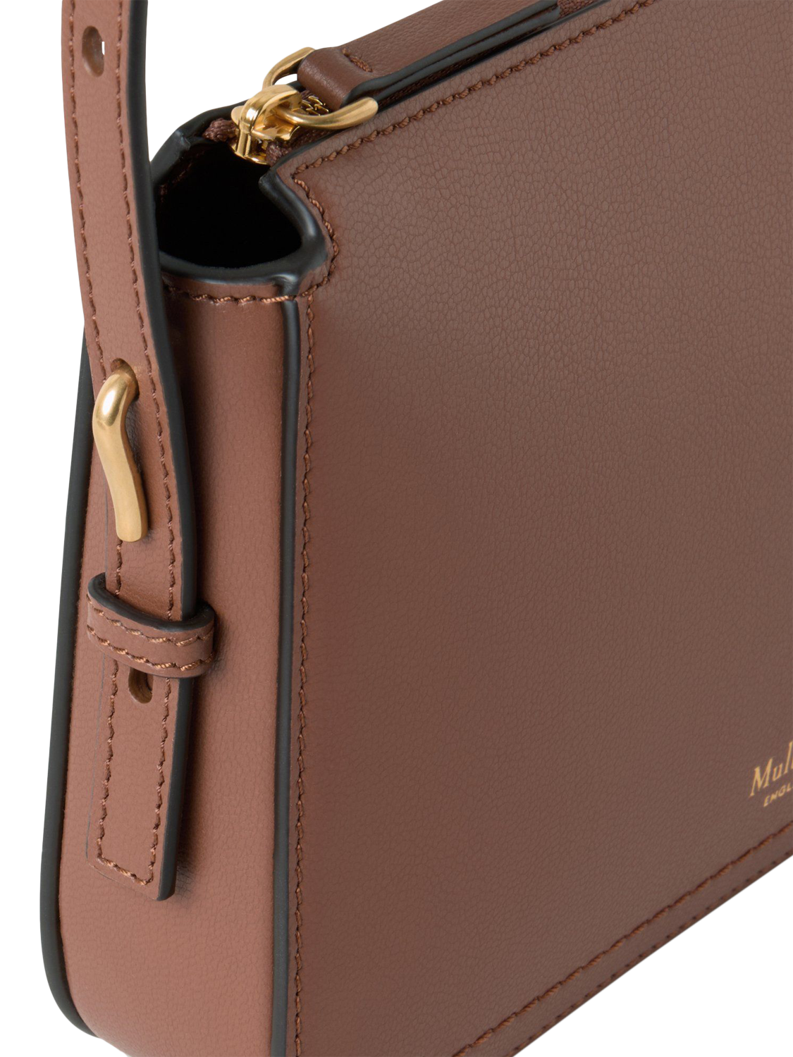 Product image 6 of 6, which shows Mulberry Clovelly Micro Classic Grain Leather Pouch, Bright Oak