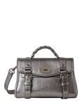 Mulberry Mini Alexa Metallic Calf Nappa Leather Cross Body Bag, Pewter