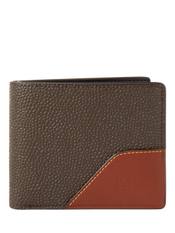 Mulberry 8 Card BioVeg Scotchgrain & Flat Calf Leather Wallet, Mole/Cognac, Mole/Cognac