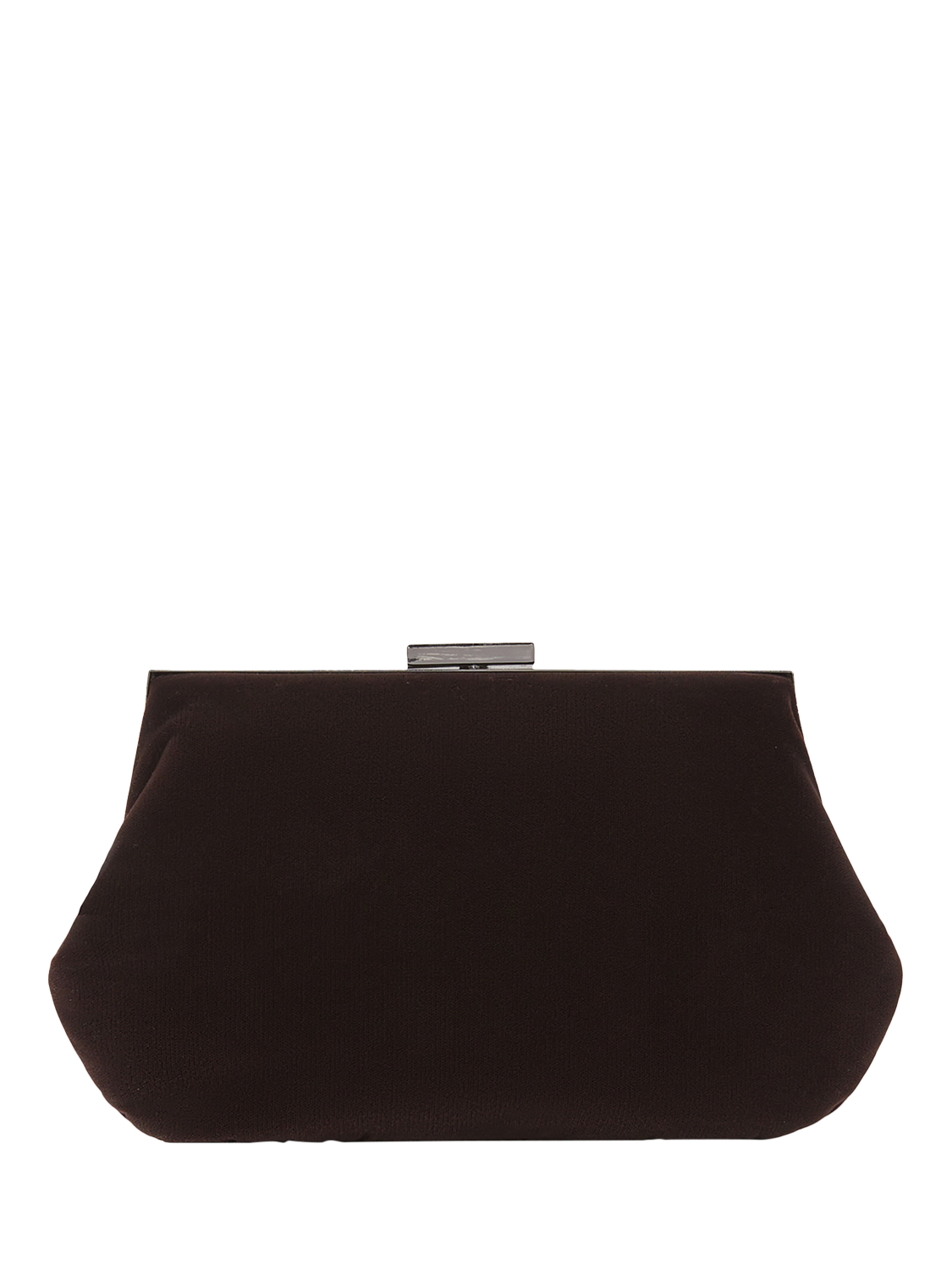 Product image 1 of 5, which shows Jasper Conran London Gaby Velvet Clutch Bag, Chocolate