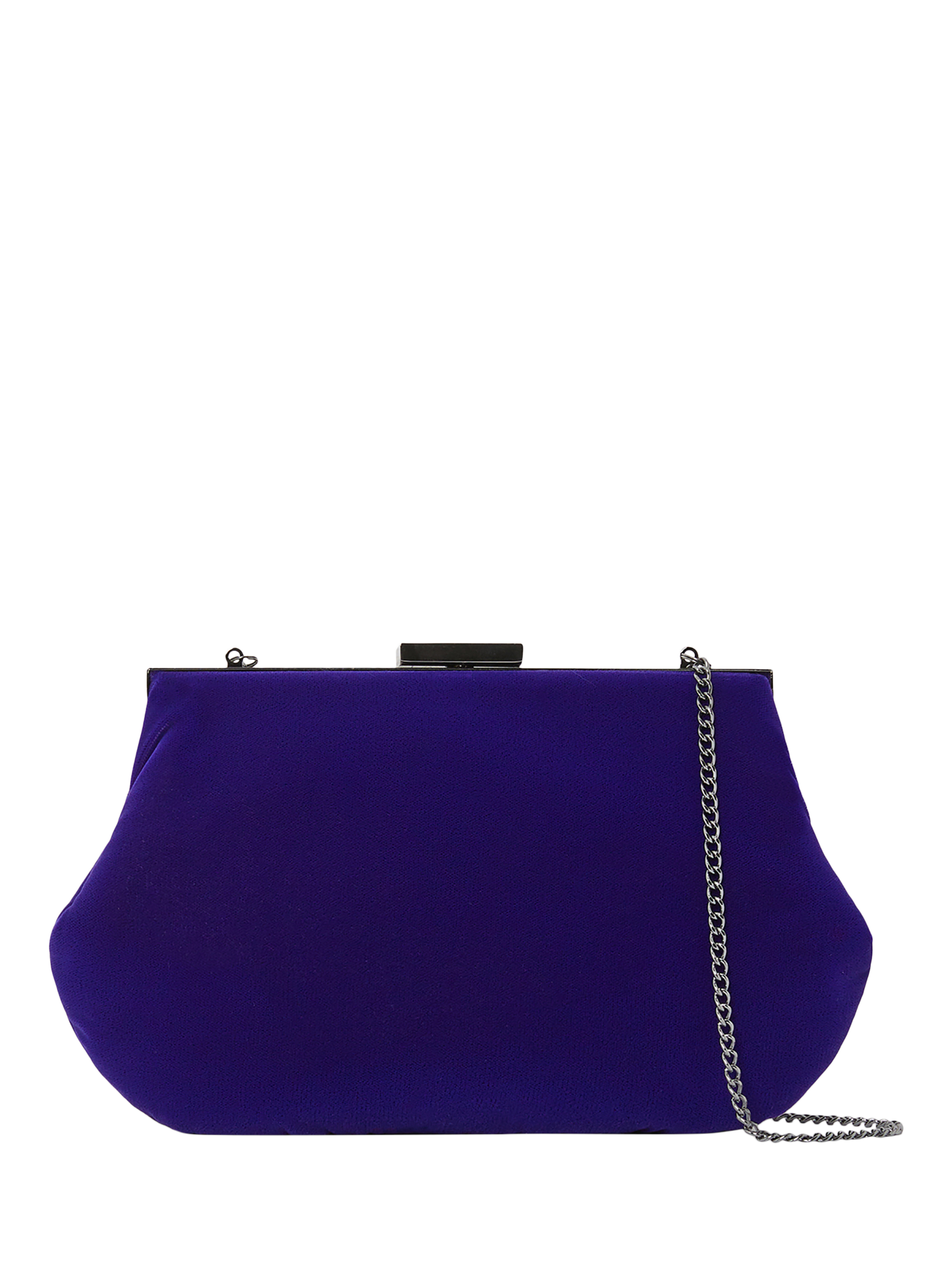 Product image 2 of 5, which shows Jasper Conran London Gaby Velvet Clutch Bag, Purple