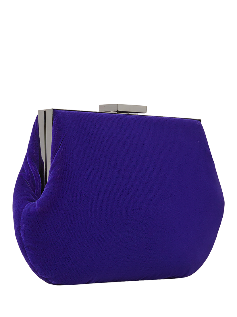 Product image 3 of 5, which shows Jasper Conran London Gaby Velvet Clutch Bag, Purple