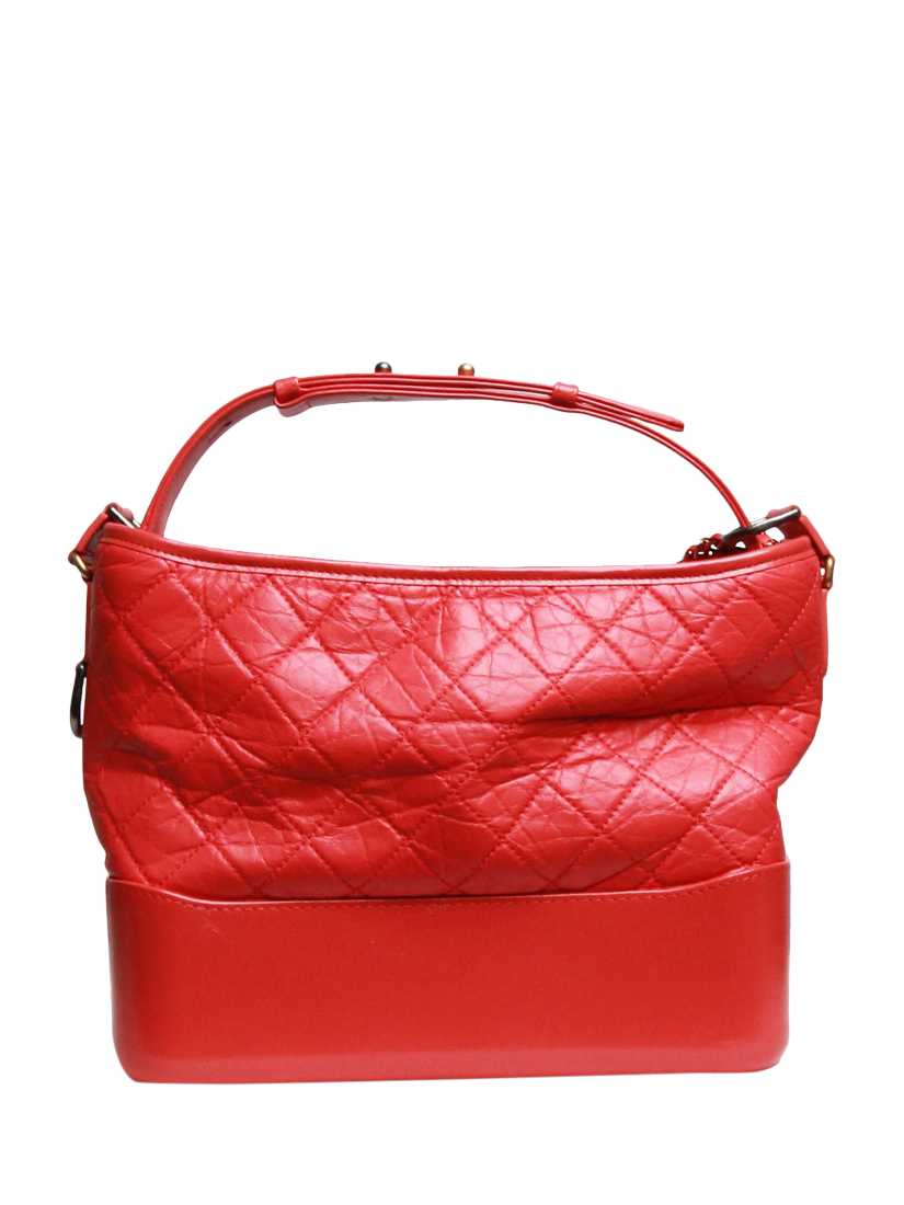 Pre loved CHANEL 2019 Lambskin Gabrielle Shoulder Bag Coral