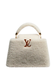 Pre-loved Louis Vuitton Shearling Capucines Top Handle Grab Bag, White