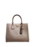 Pre-loved Prada Galleria Saffiano Leather Colour Block Shoulder Bag, Grey