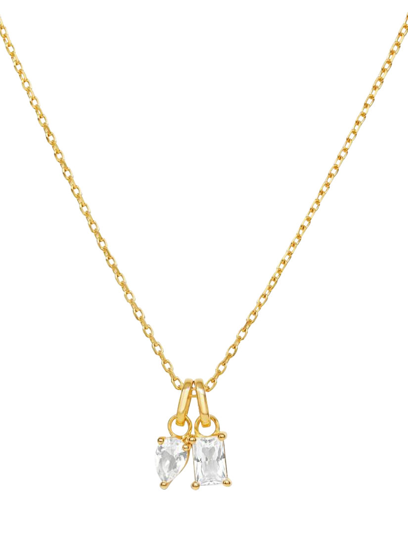 Product image 1 of 4, which shows Dinny Hall Gem Set Duo Pendant, Gold