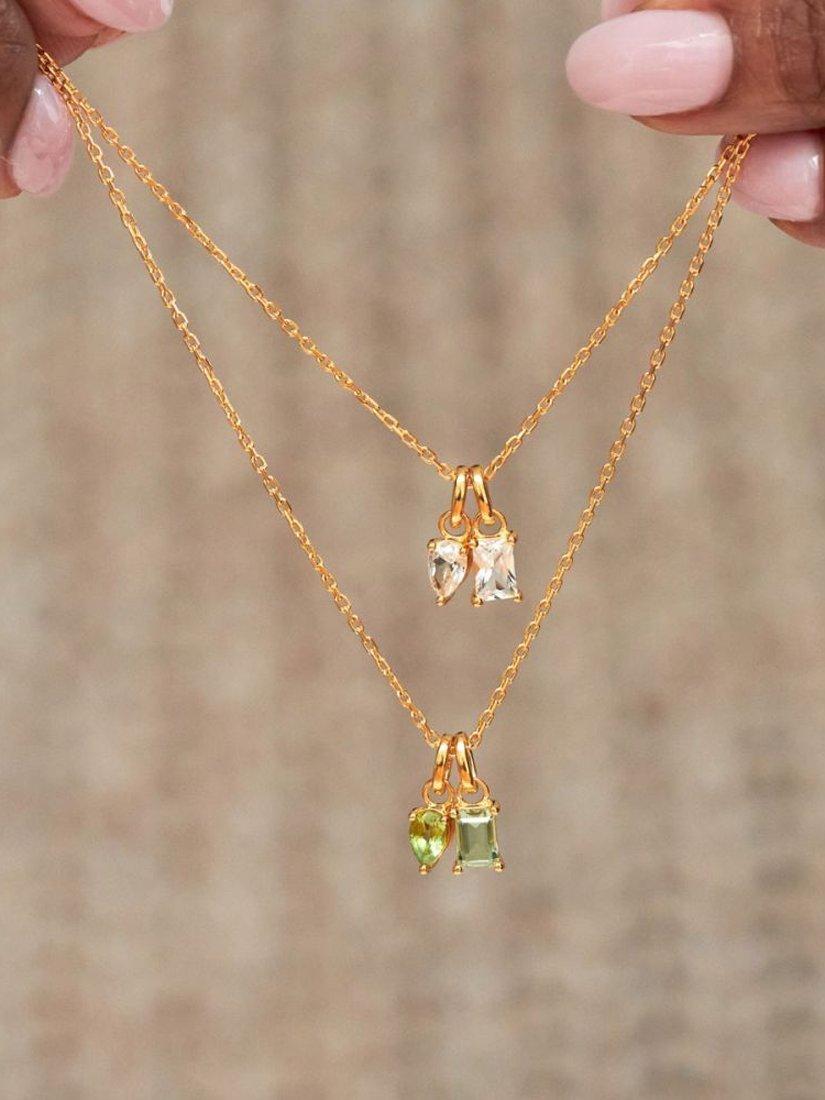 Product image 3 of 4, which shows Dinny Hall Gem Set Duo Pendant, Gold