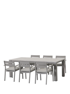 KETTLER Marina 6-Seater Rectangular Garden Dining Table & Chairs Set, Grey