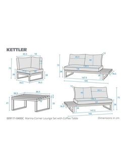 KETTLER Marina 5-Seater Corner Garden Lounge Set, Grey - view 2, 