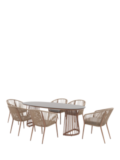 KETTLER Messina 6-Seater Oval Garden Dining Table & Chairs Set