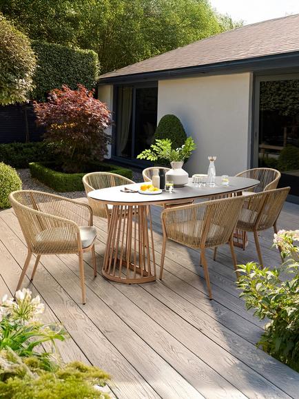 KETTLER Messina 6-Seater Oval Garden Dining Table & Chairs Set - view 2, 