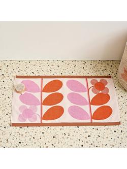 Orla Kiely Stem Bloom Bath Mat, Blush - view 2, Blush