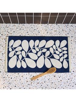 Orla Kiely Sycamore Stripe Bath Mat, Dusk - view 2, Dusk