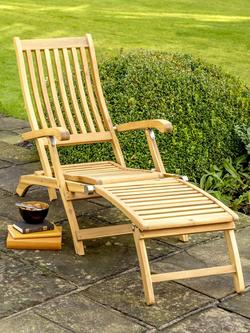 KETTLER Hampton Eucalyptus Wood Garden Steamer Chair - view 2, Brown
