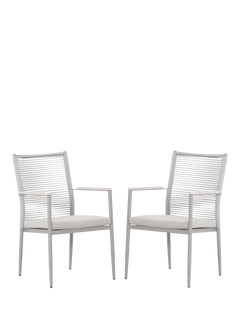 KETTLER Trento Garden Dining Chair, Set of 2, Pebble
