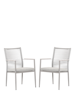 KETTLER Trento Garden Dining Chair, Set of 2, Pebble, 