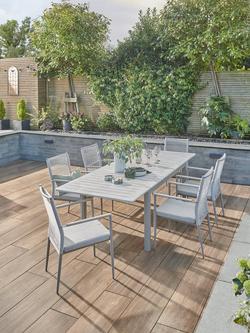 KETTLER Drift Extending Rectangular Garden Dining Table, 100/245cm, Grey - view 2, 