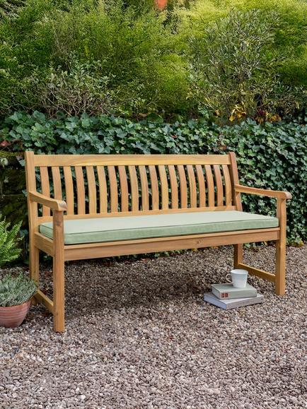 KETTLER Hampton 3-Seater Garden Bench Cushion, Sage - view 2, Sage