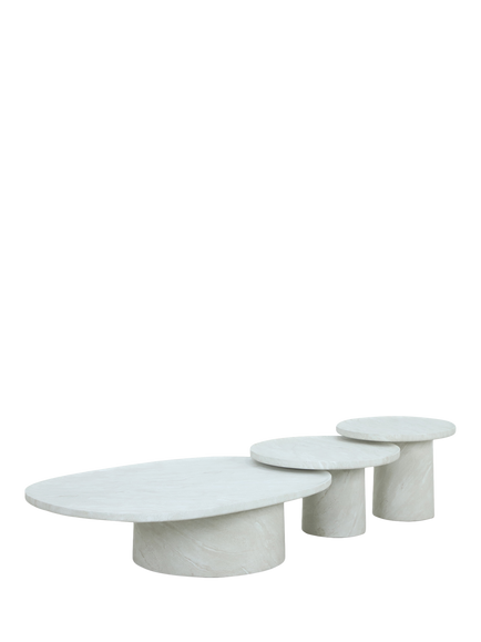 KETTLER Luxor Garden Coffee Tables, Set of 3, Beige, Beige Mix