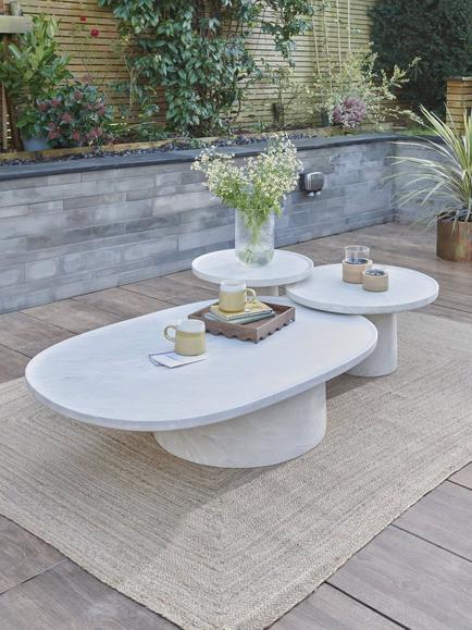 KETTLER Luxor Garden Coffee Tables, Set of 3, Beige - view 2, Beige Mix