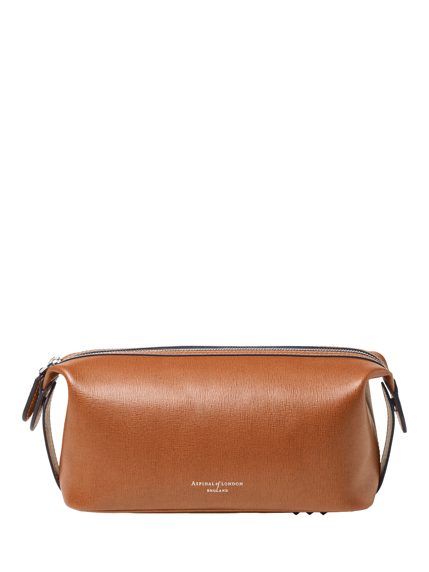 Aspinal of London Leather Reporter Wash Bag, Chestnut