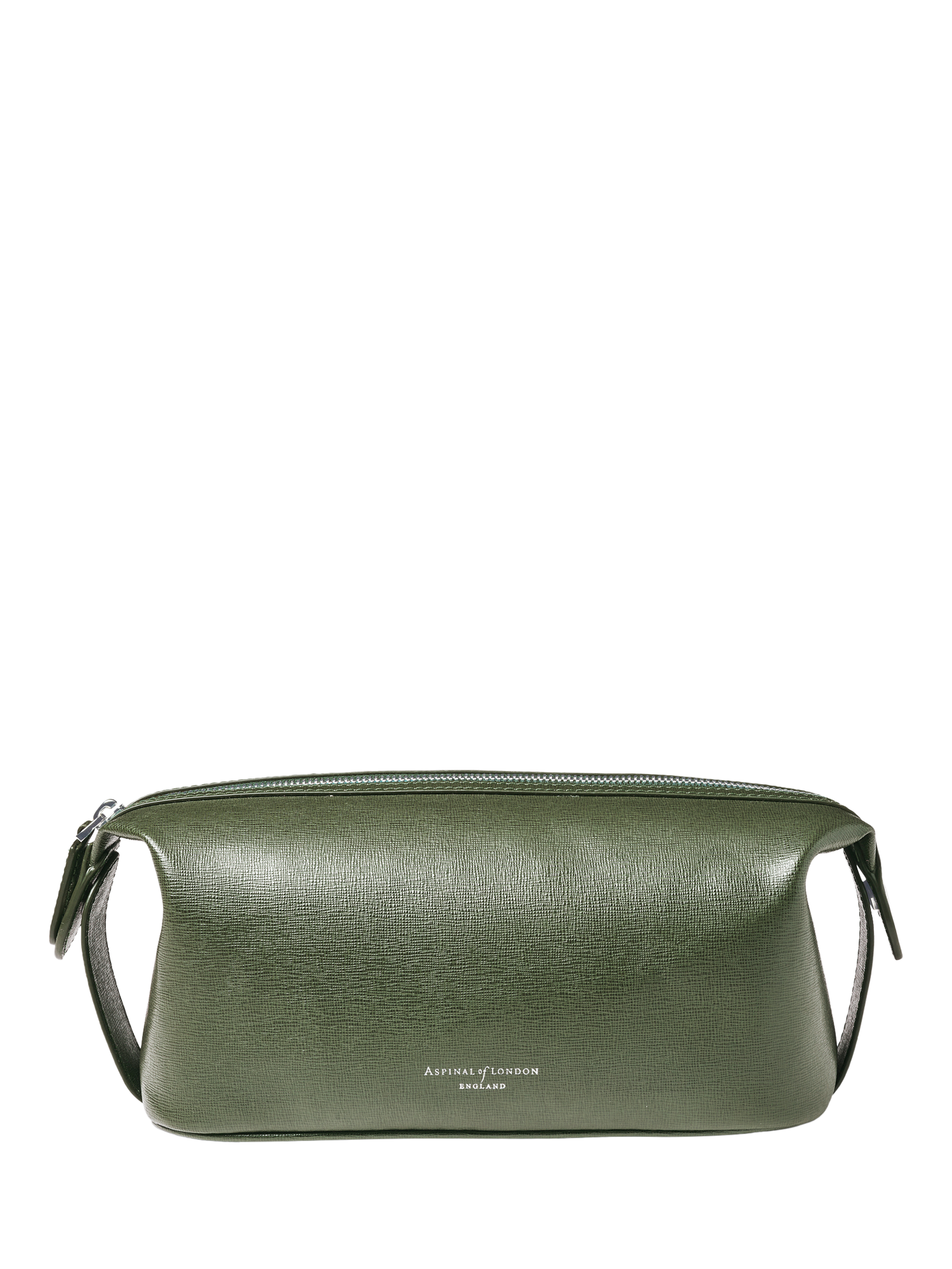 Aspinal of London Leather Reporter Wash Bag, Green