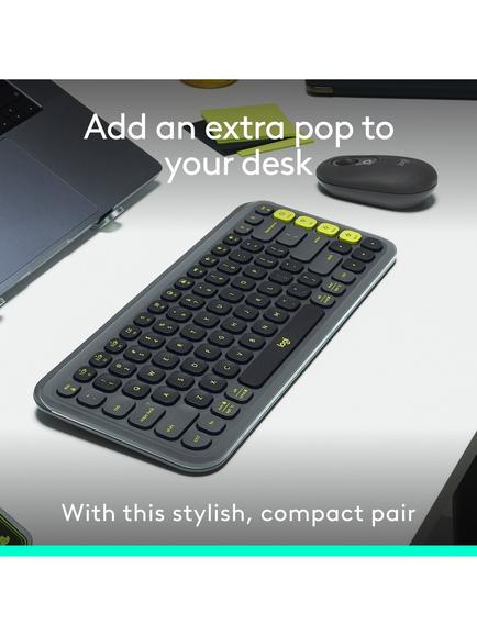 Logitech POP Icon Combo Keyboard & Mouse, Graphite - view 2, Graphite