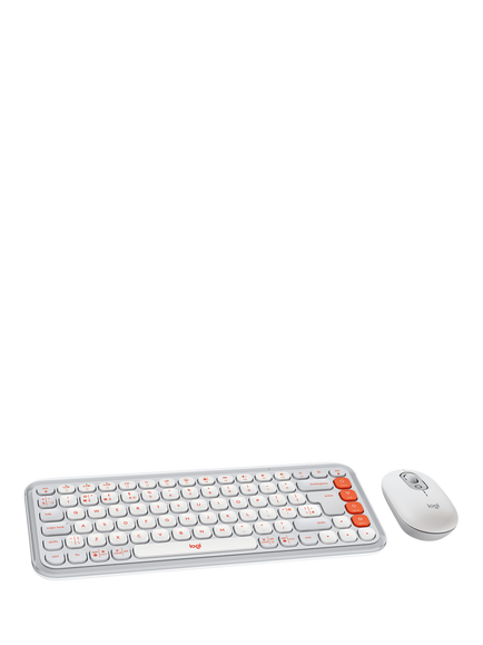 Logitech POP Icon Combo Keyboard & Mouse, Graphite, Off White