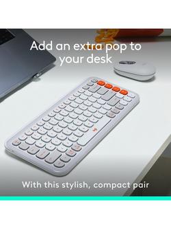 Logitech POP Icon Combo Keyboard & Mouse, Graphite - view 2, Off White